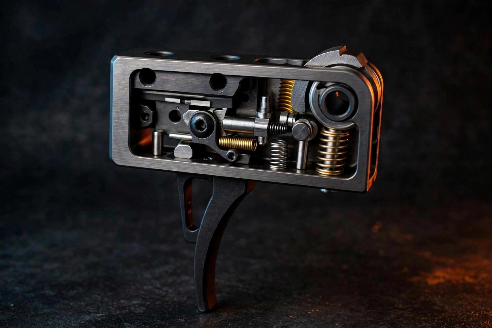 Aftermarket rifle trigger close-up - AR-15 trigger pull weight